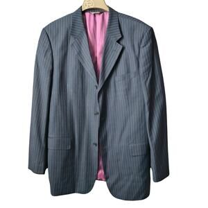 Lineage Navy Blue Pinstriped Blazer 46L